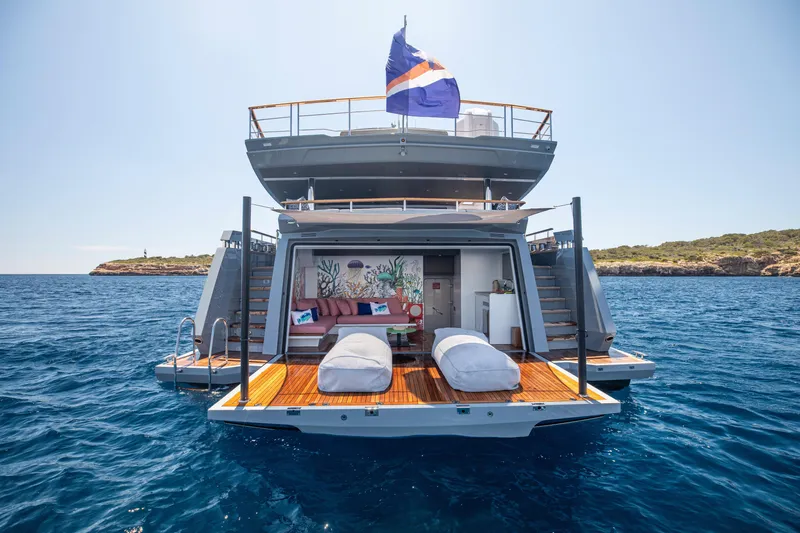 Oscar Yacht Photos Pics Luxury 2023 Numarine 37XP yacht with open deck, ocean view, and elegant seating area.