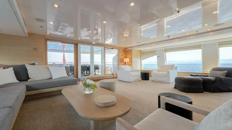  Yacht Photos Pics Luxurious yacht interior with modern furnishings, panoramic ocean views, and elegant decor. Ortona Navi ZIA 2008.