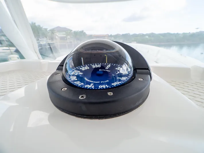  Yacht Photos Pics Compass on 2019 Intrepid 400 Center Console boat, close-up view.