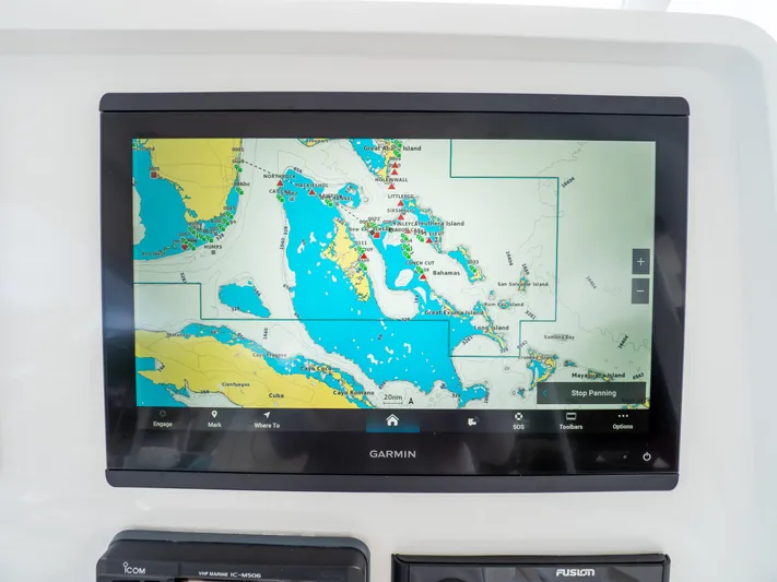  Yacht Photos Pics Garmin navigation display on 2019 Intrepid 400 Center Console boat.