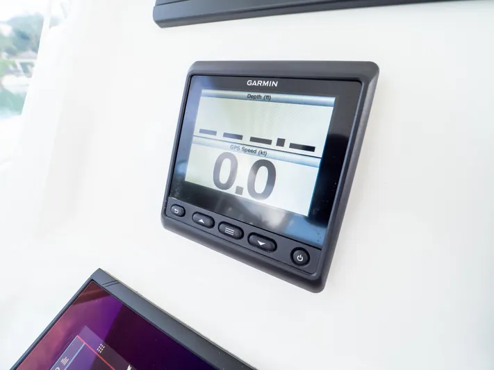  Yacht Photos Pics Garmin display on 2019 Intrepid 400 Center Console boat dashboard.