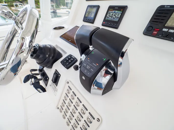  Yacht Photos Pics 2019 Intrepid 400 Center Console boat dashboard with modern controls and displays.