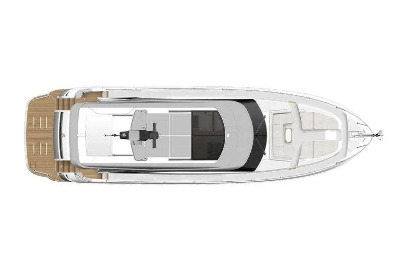  Yacht Photos Pics Manufacturer Provided Image: Top view of 2026 Riviera 5600 Sport Yacht Platinum Edition, showcasing sleek design and spacious layout.