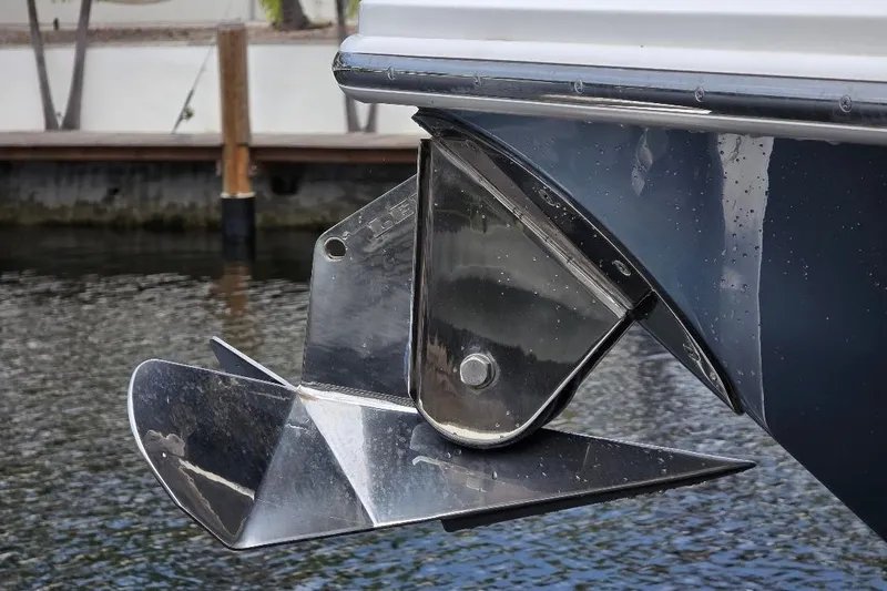  Yacht Photos Pics 2016 Boston Whaler 370 Outrage anchor detail near dock.