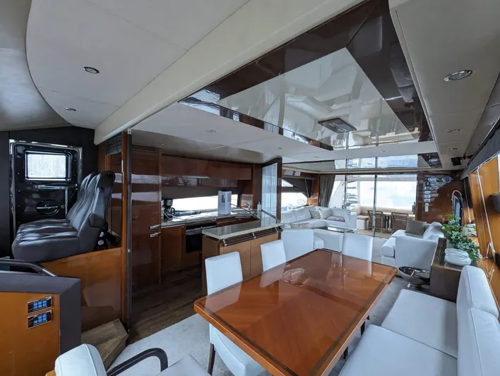  Yacht Photos Pics Luxurious interior of 2010 Princess 72 Motor Yacht with elegant dining and seating areas.