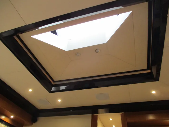 Mr Chic Yacht Photos Pics Ceiling skylight on 2001 Riva 84 Cantata yacht interior with recessed lighting.