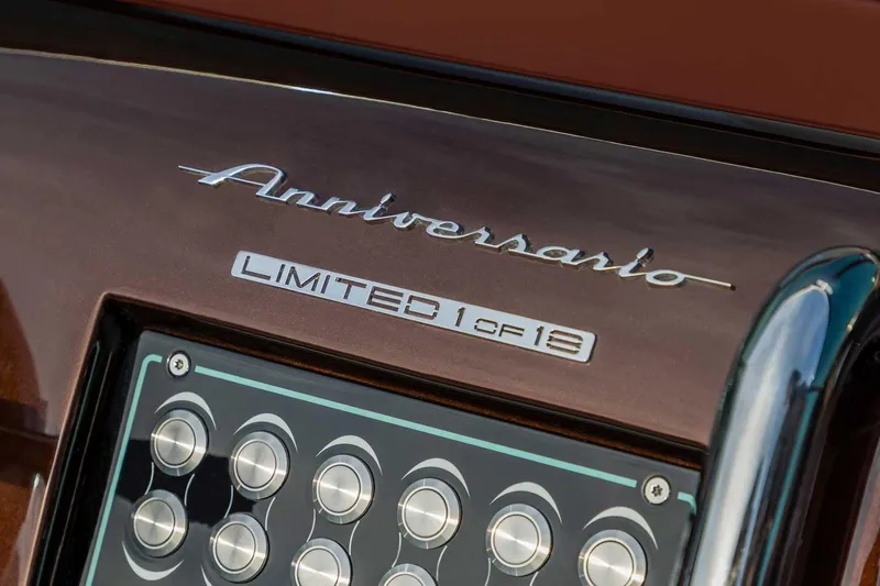 Anniversario No. 7 Of 18 Yacht Photos Pics 2024 Riva Anniversario dashboard, limited edition 1 of 13, elegant design details.