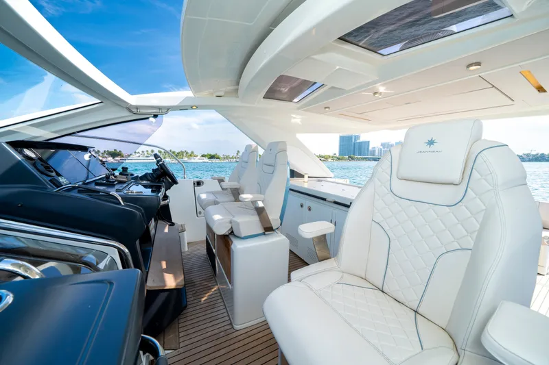  Yacht Photos Pics Luxurious interior of 2024 Jeanneau DB/43 OB yacht with plush seating and modern design.