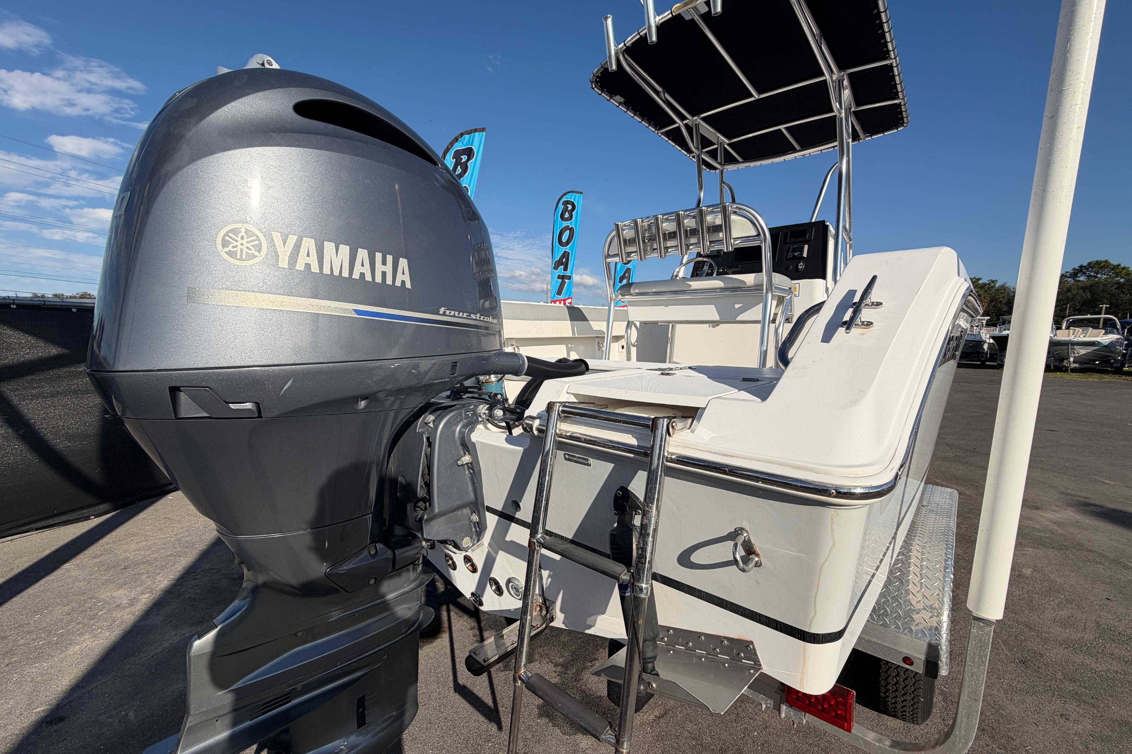 2019 Release 208RX boat with Yamaha outboard motor, displayed outdoors.
