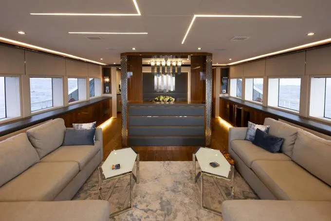Lady Caroline Yacht Photos Pics Salon Looking Forward, Main Deck