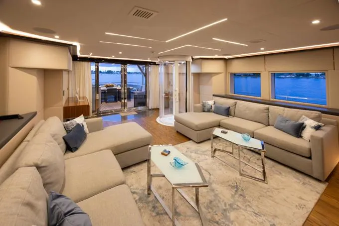 Lady Caroline Yacht Photos Pics Salon Looking Aft, Main Deck