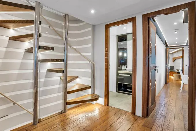 Lady Caroline Yacht Photos Pics Interior Staircase