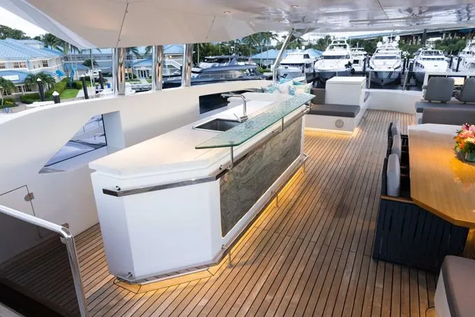 Lady Caroline Yacht Photos Pics Flybridge Deck, Bar