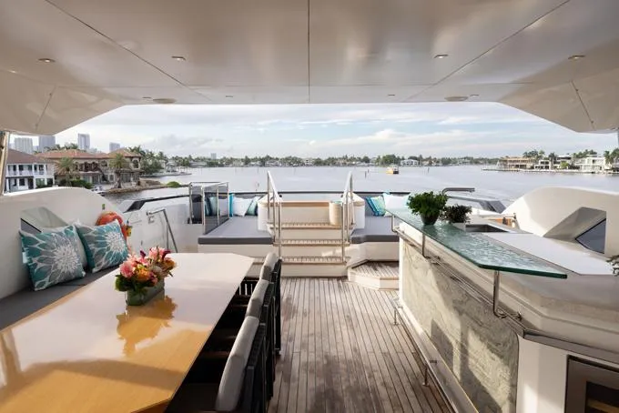 Lady Caroline Yacht Photos Pics Flybridge Deck Aft