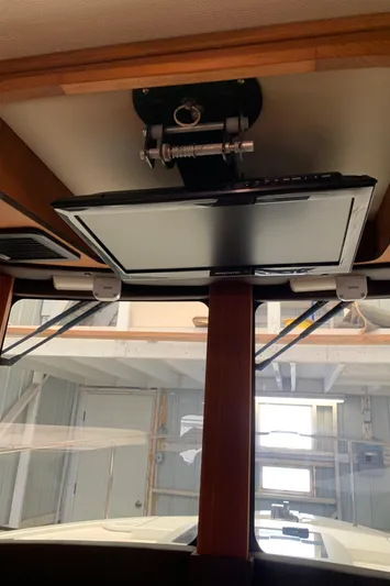  Yacht Photos Pics 2014 Ranger Tugs Trawler interior with mounted TV screen.