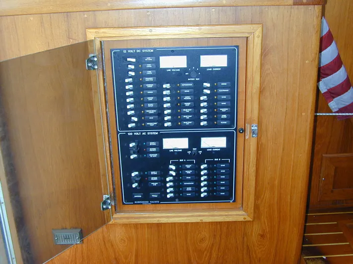 Coaster Yacht Photos Pics AC-DC Panels Inside Companionway Door