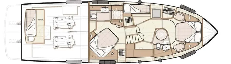 Obsession Yacht Photos Pics Floor plan of 2015 Azimut Magellano 53 yacht, showcasing interior layout and design.