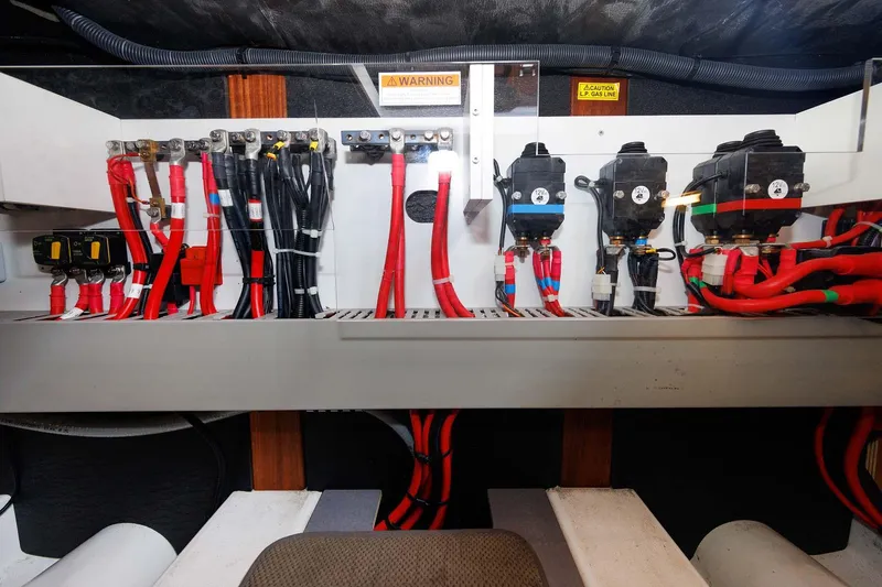Gotali Yacht Photos Pics Electrical wiring system in a 2016 Beneteau Swift Trawler 44 boat.