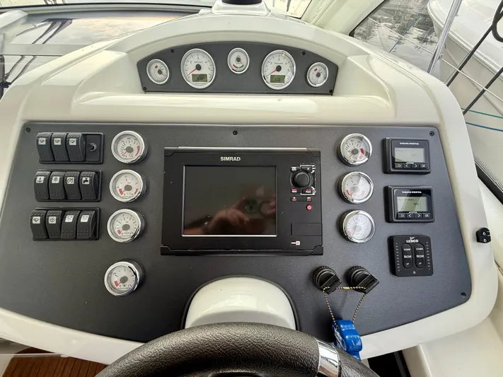  Yacht Photos Pics Dashboard of 2013 Beneteau Gran Turismo 34 with gauges and navigation controls.