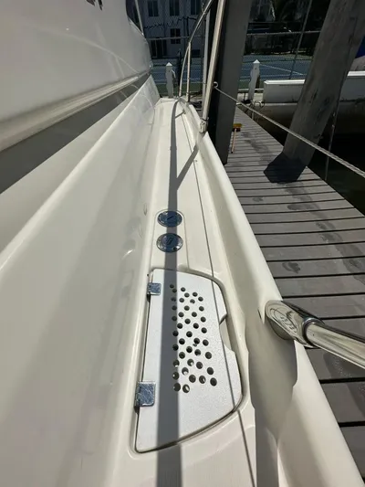 Zuri Yacht Photos Pics 2007 Cranchi Mediterranee 50 HT yacht side deck view at dock.