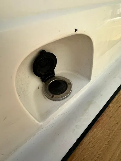 Zuri Yacht Photos Pics Fuel cap of a 2007 Cranchi Mediterranee 50 HT yacht.