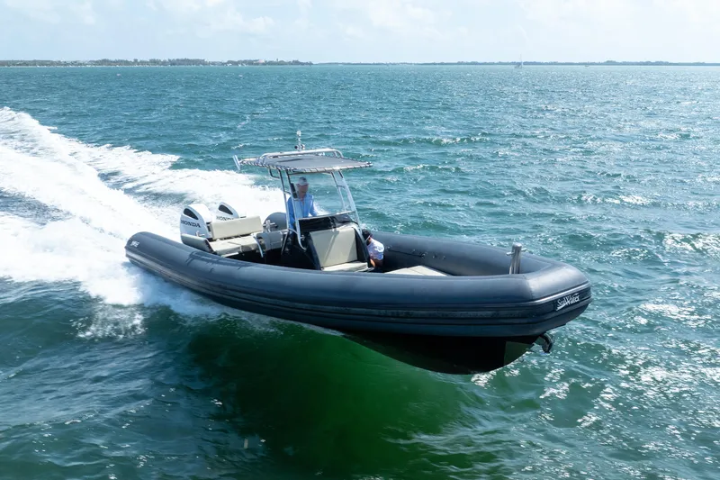 Yacht Photos Pics 2023 Sea Water PHANTOM 280 boat cruising on open sea with dual Honda engines.