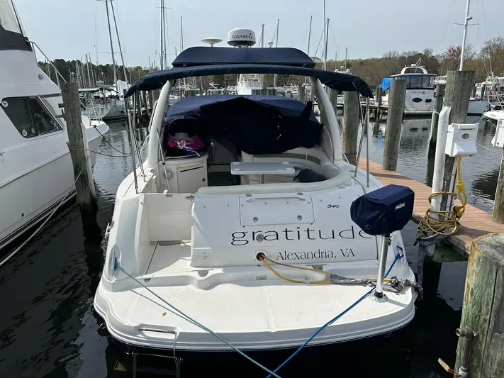  Yacht Photos Pics 2005 Sea Ray 340 Sundancer docked at marina, named Gratitude, Alexandria, VA.
