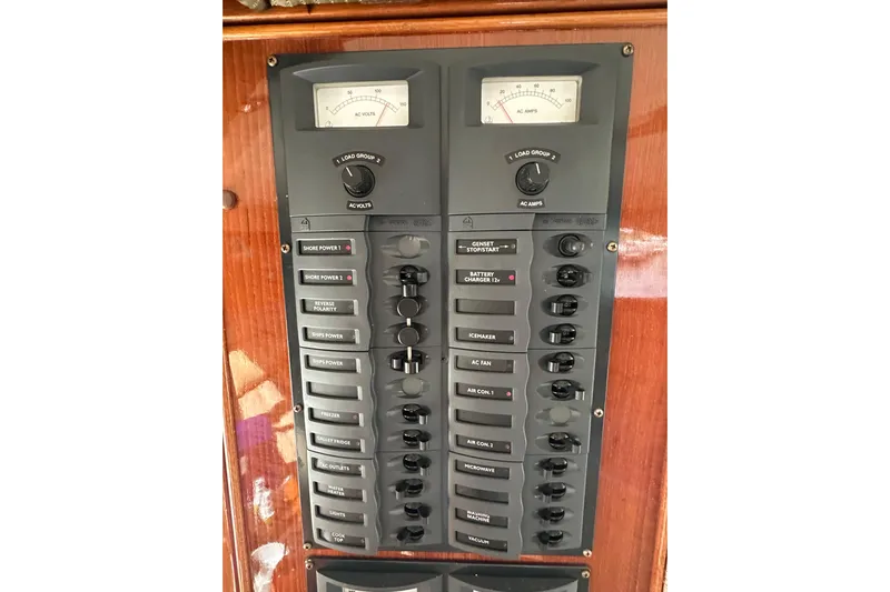 Game On Yacht Photos Pics Electrical control panel on a 2002 Riviera 40 Flybridge yacht.