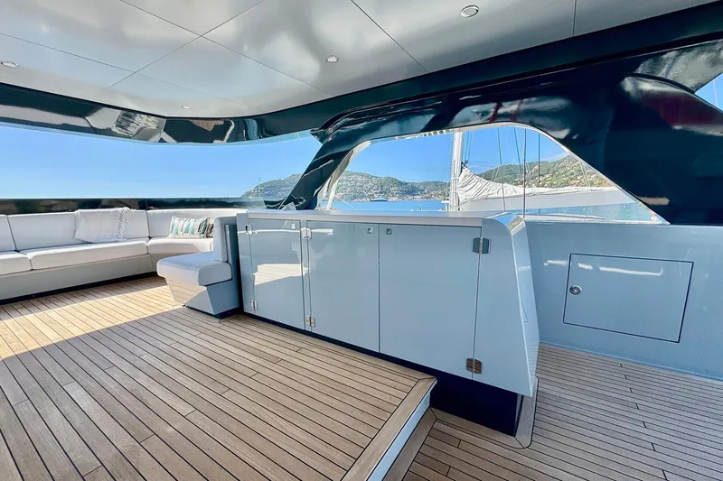  Yacht Photos Pics Luxurious deck of 2026 Outer Reef Yachts 780 Adventure with scenic ocean view.