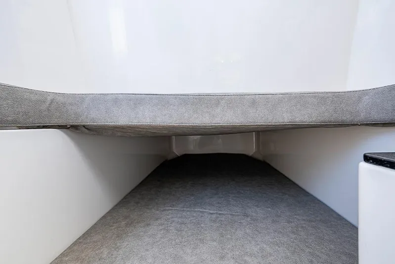  Yacht Photos Pics Interior cabin view of 2018 Sea Fox 328 Commander boat, featuring sleek design and comfortable seating.