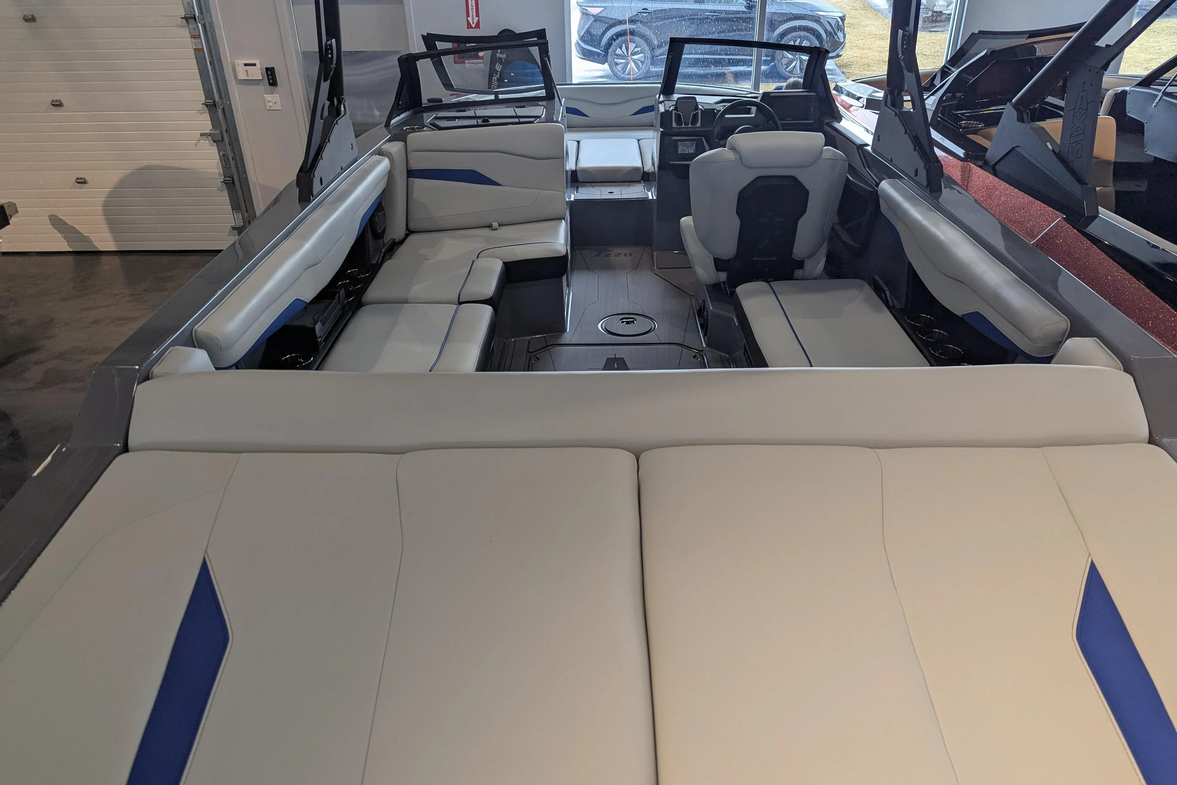 2025 Axis T220 boat interior with spacious seating and modern design.