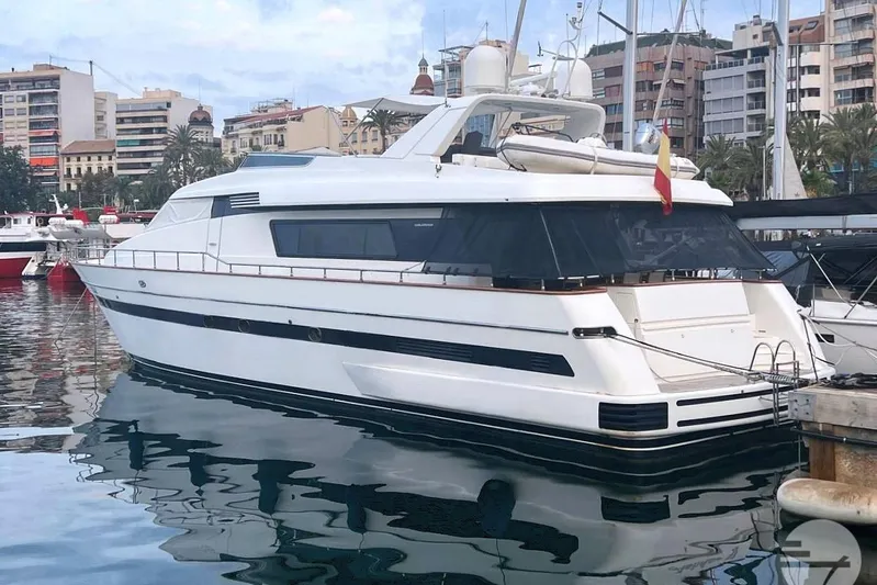  Yacht Photos Pics 1999 Sanlorenzo SL82 yacht docked in Spain, now for sale at All Waters Yachts