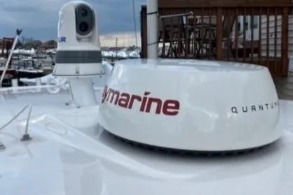  Yacht Photos Pics 2022 Robalo R302 Center Console with marine radar and camera equipment.