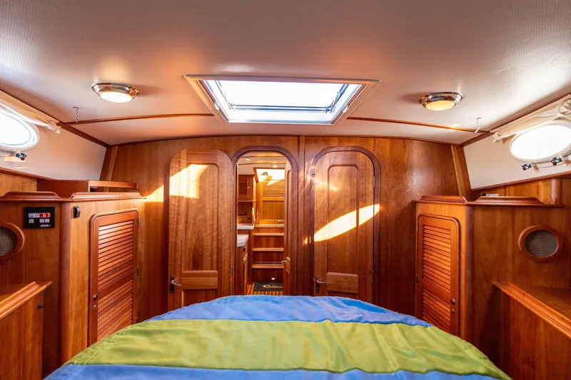 Upshort Yacht Photos Pics Luxurious cabin interior of 2010 Hinckley Talaria 44 MKII Express yacht.