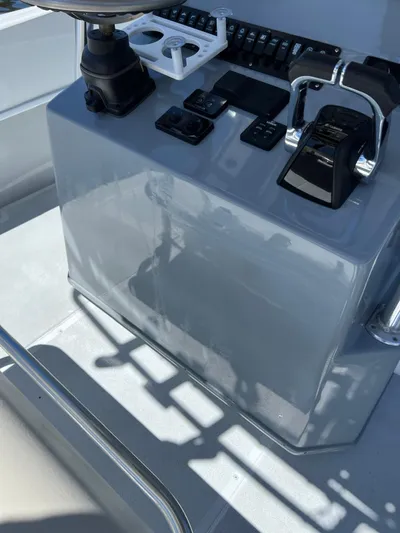 Swell Chaser Yacht Photos Pics Control console of a 2005 Contender 31 boat.