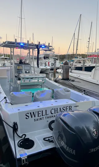 Swell Chaser Yacht Photos Pics Contender 31 boat, 2005, docked with Yamaha engines.