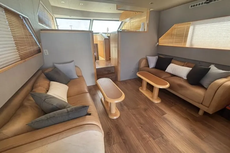 Aqua Alta Yacht Photos Pics Main Salon view from cockpit entry door