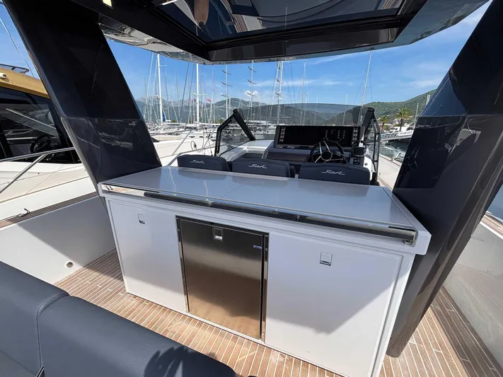 Barbarossa Yacht Photos Pics 2024 Fiart 43 Seawalker yacht interior with sleek design and modern amenities.