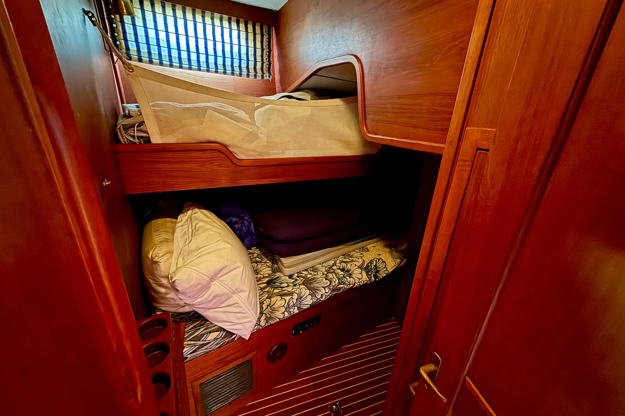 3rd stateroom aft to port with upper and lower bunks
