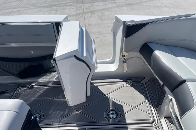  Yacht Photos Pics 2026 Nor-Tech 340 Sport Center Console interior with sleek seating and modern flooring design.