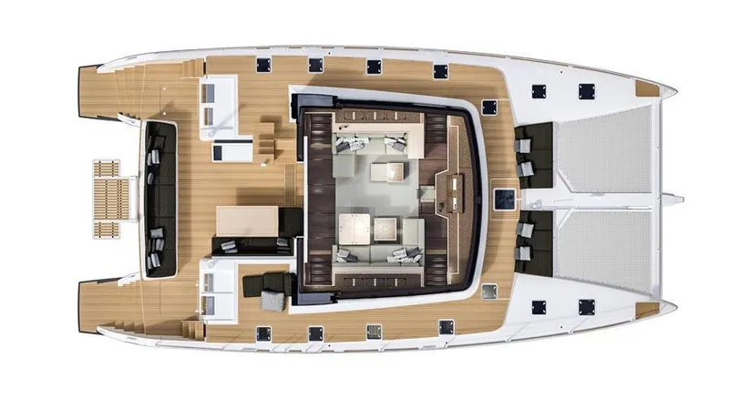 Mare Blu Yacht Photos Pics Lagoon 630 MY Cockpit Layout Plan