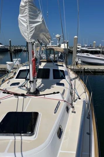 Sapphire Yacht Photos Pics 2014 Tartan 4700 sailboat docked at marina.