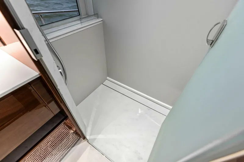 Amarula Sun Yacht Photos Pics 2024 Princess X80 yacht interior shower area with modern design and sleek finishes.