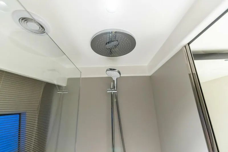 Amarula Sun Yacht Photos Pics Modern shower in 2024 Princess X80 yacht bathroom.