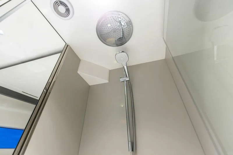 Amarula Sun Yacht Photos Pics Modern shower in 2024 Princess X80 yacht bathroom.