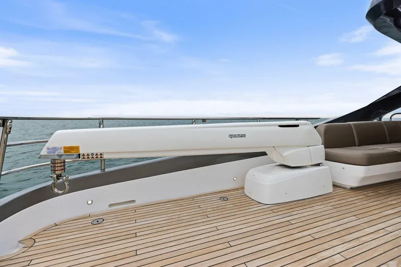 Amarula Sun Yacht Photos Pics Luxury deck of 2024 Princess X80 yacht with seating and ocean view.