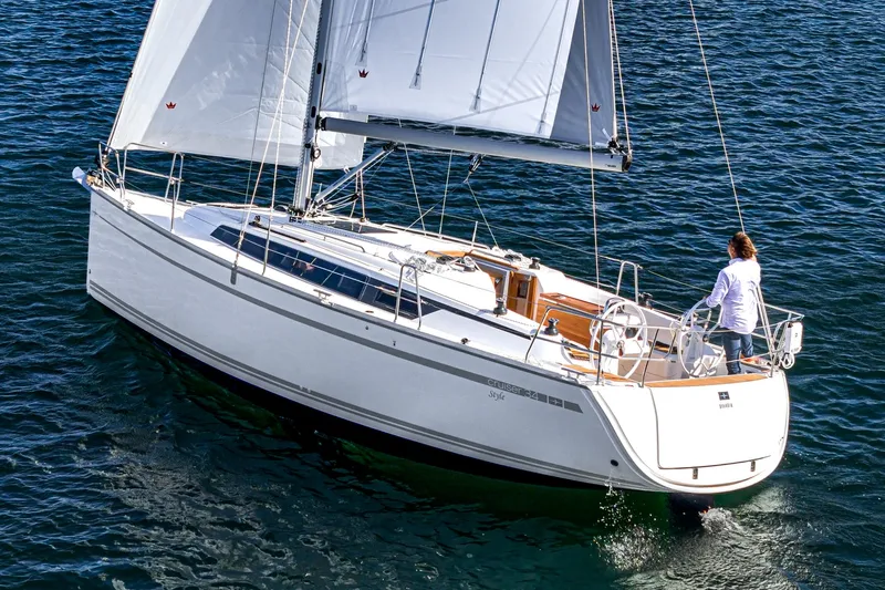 New Sailboat Yacht Photos Pics 2024 Bavaria Cruiser 34 sailing on open water.