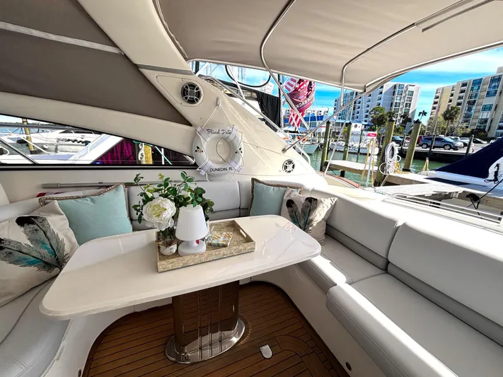 Blind Date Yacht Photos Pics Luxurious 2005 Viking Princess V50 yacht interior with elegant seating and decor.