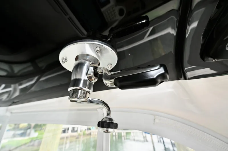  Yacht Photos Pics 2019 Intrepid 475 Sport Yacht interior detail with chrome and black handle.