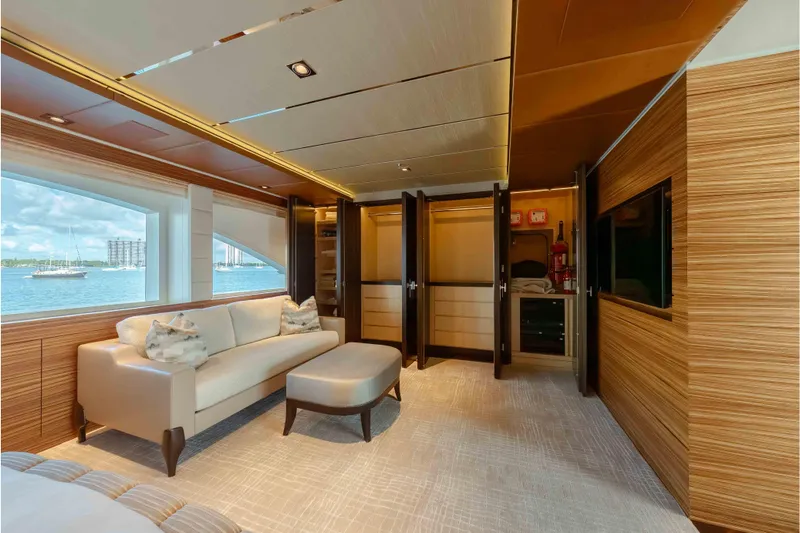 Superyacht W Yacht Photos Pics Luxurious 2013 Feadship motor yacht interior with elegant seating and ocean view.
